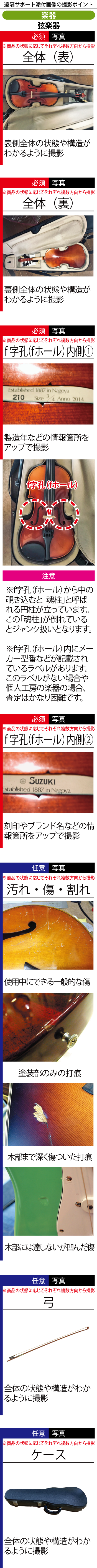 撮影のポイント 弦楽器